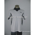 White and black cotton V-neck polo shirt